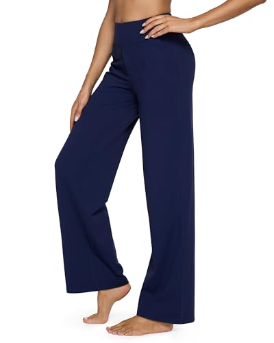 Image of G4Free EverGoing Yoga Pants Women Wide Leg Pants with Pockets High Waist Stretch Dress Casual Sweatpants Petite /Regular /Tall