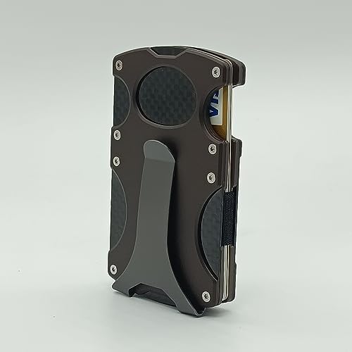 HIGO FASHION Slim Tactical Wallet for Men RFID Blocking Minimalist Credit Card Holder with Aluminum Money Clip Carbon Fiber Wallets,gifts for him2