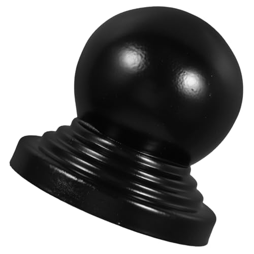 Kisangel Remate Esférico Negro de Metal para Tapa de Poste de Valla 90 MM Tapa de Hierro para Barandillas y Pasamanos Decoración Resistente para Exteriores E Interiores