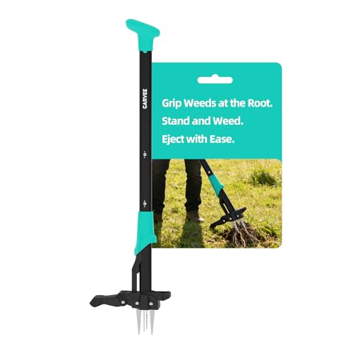 Garvee 40" Long Handle Stand Up Weed Puller - 4-Claw with Ejector Gardening Hand Weeding Tool Easy-Eject Easily Remove Weeds Without Bending, Pulling, or Kneeling. 40 Inch