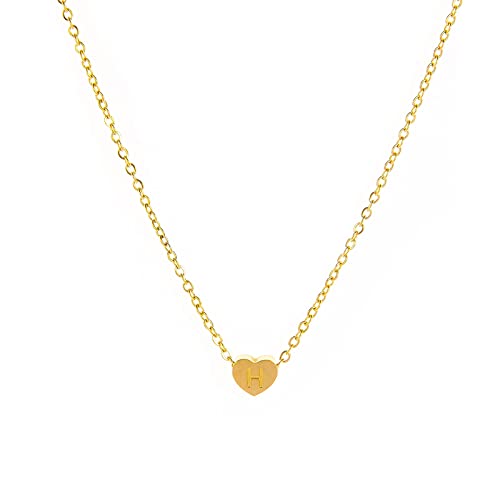 Gold Initial Necklaces for Women Gold Letter Necklaces 26 Capital A-Z Bling Heart Pendent Necklaces Choker Necklaces
