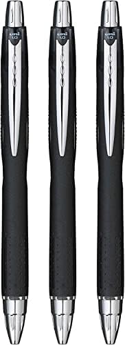 uni-ball SXN-210 Jetstream RT Rollerball Pens, Black Smudge Resistant and Tamper Free Ink, 1.0mm Ball, Rubberized Grip, Package of 3