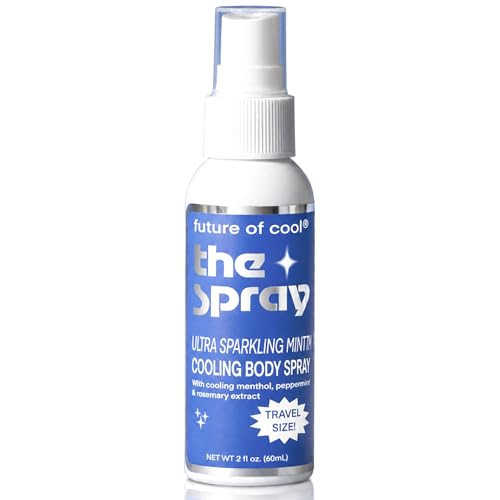 Future of Cool Cooling Body Spray Refreshing Cool Mist for Adults with Menthol & Peppermint (2 oz.) Deodorizing Body Spray for Instant Heat Relief Non-GMO Vegan & Travel-Size