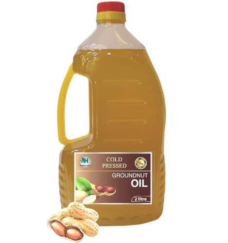 Image of Healthy Roots 2L Cold Pressed Groundnut /Peanut Oil (Virgin, Chekku /Ghani) - 2 Litre Wood Pressed Groundnut Oil for Cooking