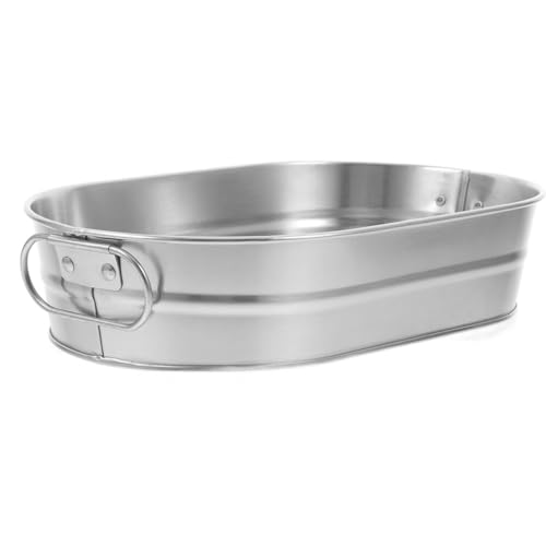 SOLUSTRE Ice Bucket Wine Cooler Bucket Insulated Beer Bucket Chiller Stainless Beer Tub Ice Cube Bucket Bottle Bucket Oval Beverage Tub Wine Tub Ice Holder Beverage Bucket Stainless Steel