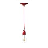 Cerámico Rojo Laes - Lámpara de techo Colgante de cerámica, Rojo, 11 x 12.5 cm
