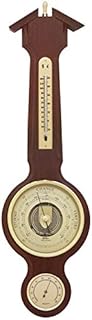 Fischer Sheraton Weather Station, Thermometer, Barometer & Hygrometer 555 x 165 mm, 4673-22 °C+°F (Mahogany)
