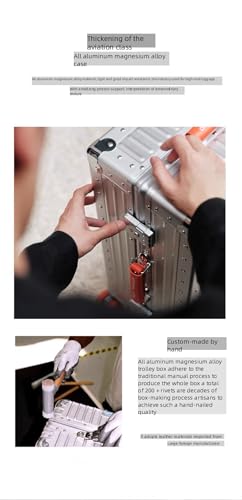 All Aluminum Carry On Luggage,High end TSA Aviation Approved Luggage,Business Metal Hard Shell Carry On Luggage Without Zippers,Equipped with Spinner Wheels. (Matte black, 26inch)3