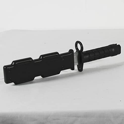Zonzxcv Prop Knife Toy for Kids - Safe Fake Knife for Halloween Party, 10 Inch (Black with Scabbard)