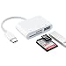 USB C SD Card Reader Adapter, Type C Micro SD TF Card Reader Adapter, 3 in 1 USB C to USB Camera Memory Card Reader Adapter for New iPad Pro MacBook ChromeBook XPS and More UBC C Devices