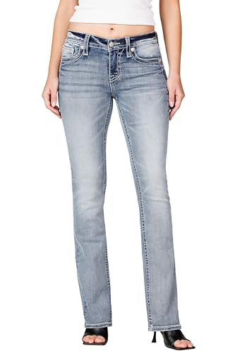 Miss Me Women's Seren Owl Mid-Rise Straight Jeans2