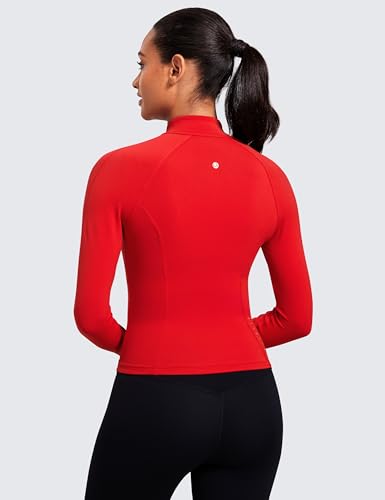 Image of CRZ YOGA Butterluxe Jackets Waist Length | Extremely Soft, Athletic, Slim Fit, Full Zip, Side Pockets, Thumb Holes, for Women