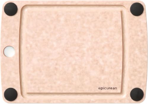 Image of Epicurean All-In-One Cutting Board with Non-Slip Feet and Juice Groove, 10 inch x 7 inch, Natural /Black (Pack of 6)