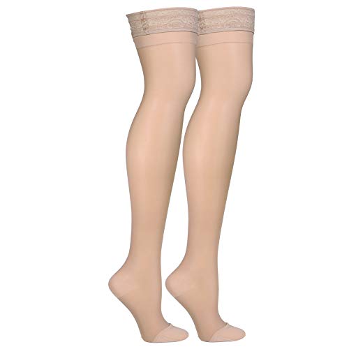 Truform 1774ND-L Sheer Compression Stockings, 15-20 Mmhg, Women'S Thigh High Length thumb #2