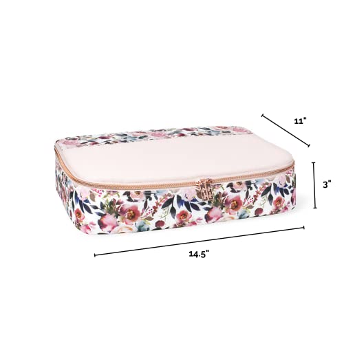 Itzy Ritzy Packing Cubes for Travel – Set of 3 Large Packing Cubes or Travel Organizers; Each Cube Features a Mesh Top, Double Zippers and a Fabric Handle; Large Sizes (Blush Floral)4