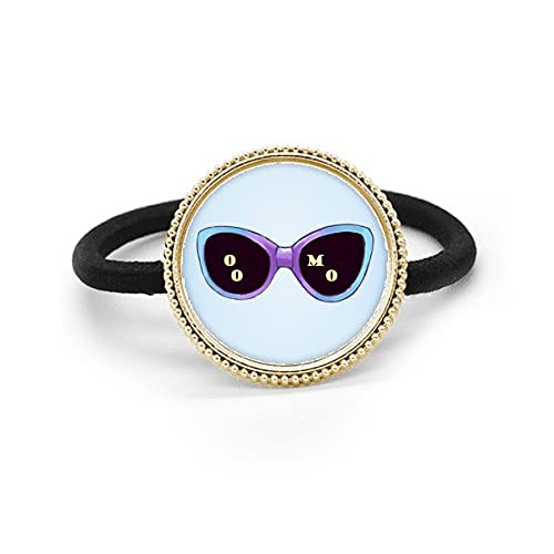 Hair Tie plateado con banda de caucho y diseño de gafas de sol
