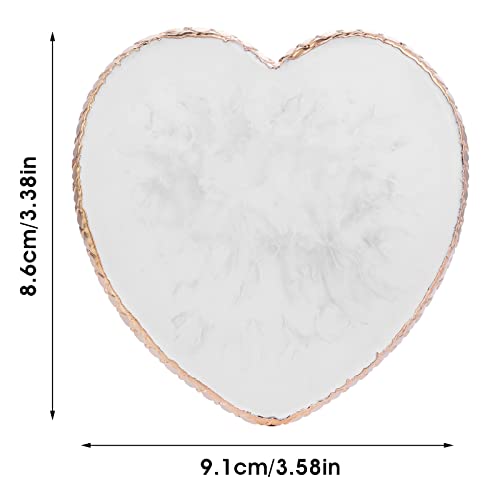 Resin Nail Art Palette Nail Mixing Palette Polish Color Mixing Plate Golden Edge Nail Holder Display Board Heart Shape Cosmetic Mixing Tools (Pink) #TOP1