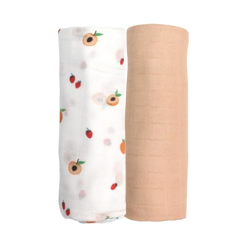 Image of Muslin Baby Swaddle - Breathable Receiving Blankets for Newborn Baby, 70% Viscose derived from Bamboo, 30% Spandex, Imported