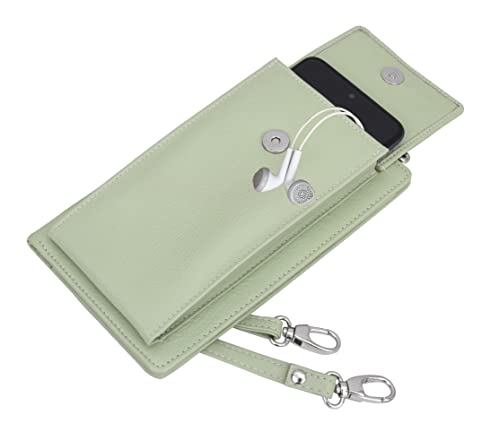 Image of URBAN FOREST Ruby Mint Green Leather Wallet for Women