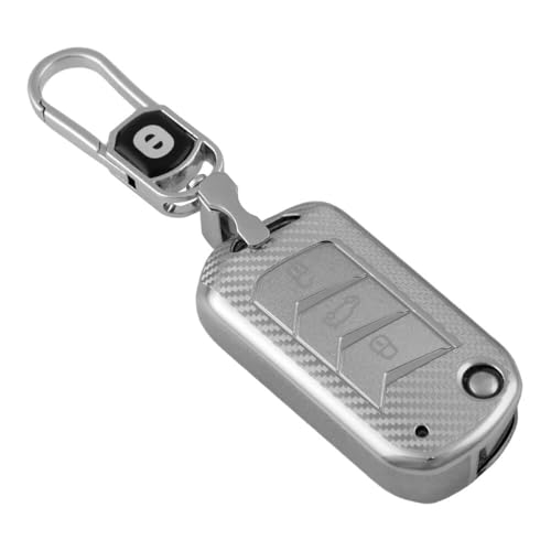 Image of keyzone silverstar TPU key cover & keychain fit for Mahindra Thar, Thar Roxx, Scorpio, Bolero, XUV700, XUV400, XUV3XO, XUV300, TUV300, Marazzo (Silver)
