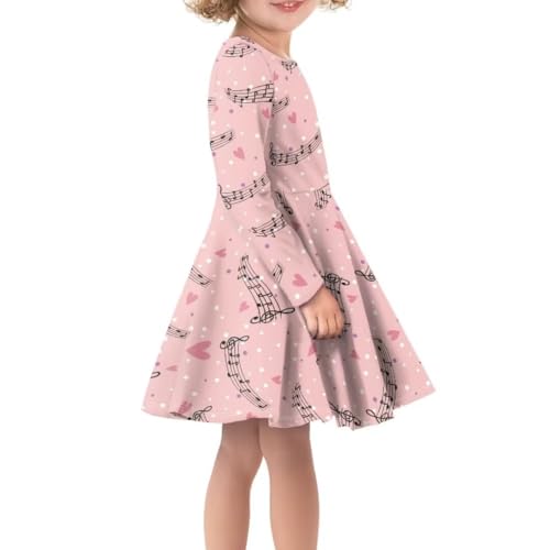 Pinupub Girls Long Sleeve Skater Dresses Novelty Fashion Fall Winter Casual Party Holiday Round Neck Swing Dress4