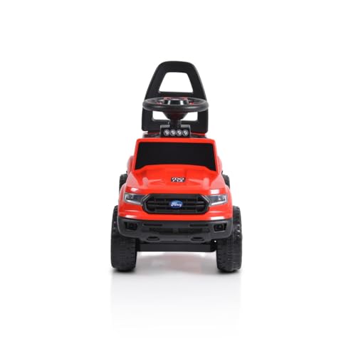 Moni Kinderauto Rutschauto Fancy 901 Musikfunktion Lenkrad Rückenlehne bis 23 kg, Farbe:rot – Bild 4