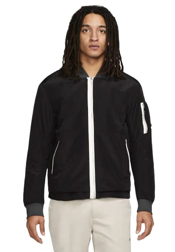 Nike Sportswear Style Essentials Men's Lined Bomber Jacket, Black/Dark Smoke Grey/Ice Silver/Black, MEDIUM