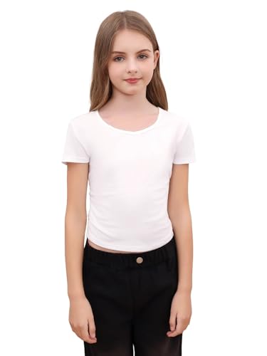 SOLY HUX Girl's Short Sleeve T Shirts 3 Piece Basic Scoop Neck Tees Slim Fit Casual Summer Tops3