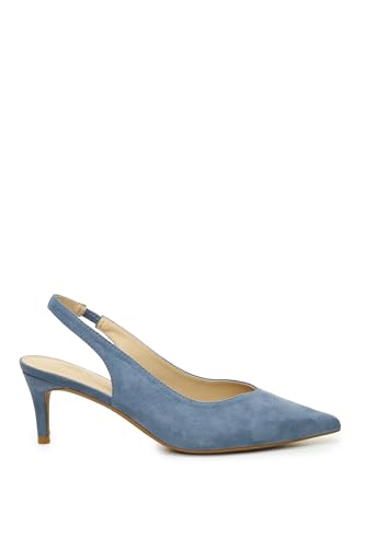 Nicole Miller Women's Suede Slingback Heels, Light Blue for Women, 3