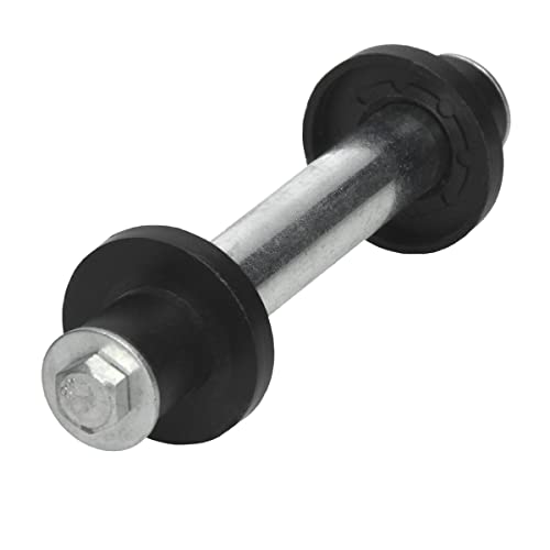 ECD Germany Axe Pour Roue de Brouette - 20 mm x 128 mm - Essieu Roue de Charrette Chariot de Transport - en Acier Robuste - Largeur de Moyeu 75mm - avec Bouchons de Protection