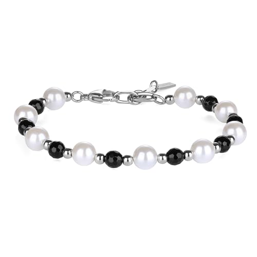 GAVU Men’s Pearl Bracelets, Hematite Beaded Bracelet for Men