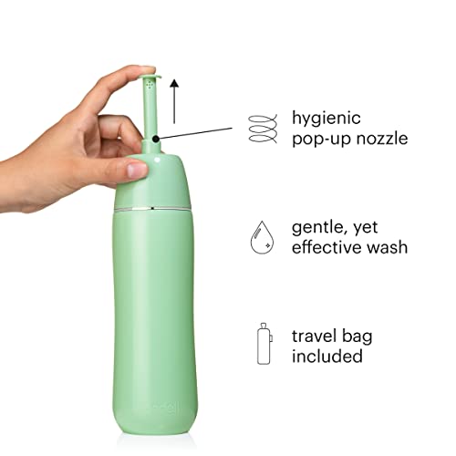 Brondell GoSpa Advanced Portable Bidet for Travel–Pop-Up Nozzle System –High-QualityCompact Bidet with Discreet Travel Bag for Convenient Storage–500mL, Green