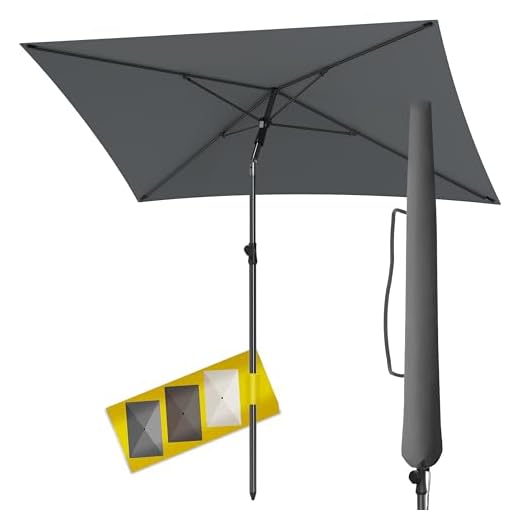 4smile Balkon Sonnenschirm Set - UV50+ Rechteckig 200 x 125 cm SunnyShade