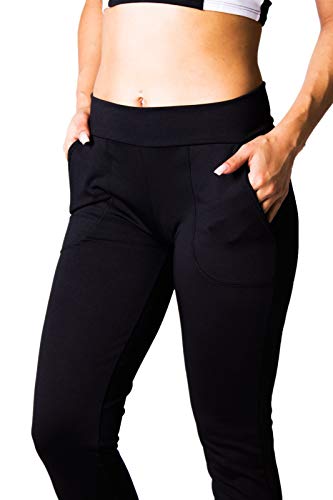Calça Fitness Preta com Bolsos Tamanho:M;Cor:Preto