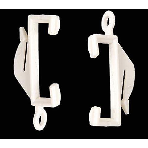 IPEAK Curtain Rail Track Glider Hooks Pack of 50 White Plastic Sliding Hook Gliders Cover
