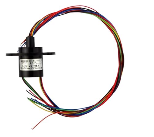 Bagues collectrices 8 anneaux 2A bague conductrice, connecteur rotatif à balais, bague collectrice, balai de charbon, bague coulissante, diamètre