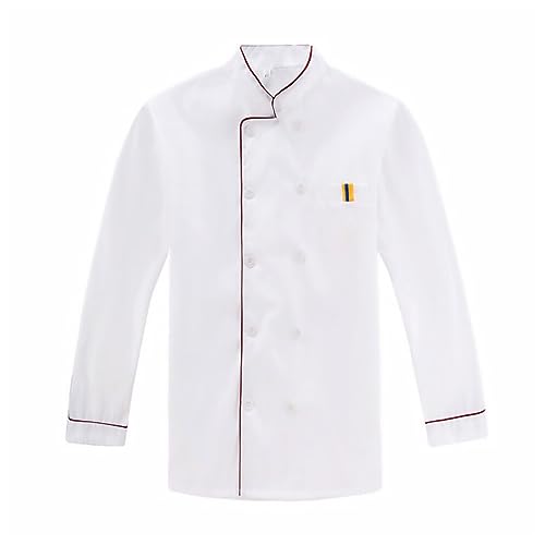 Cabilock Mens Dress Shirts White Button Down Shirt Unisex Chef Coat Sleeve Chef Jacket Kitchen Cook Clothes Restaurant Work Coat for Hotel Bar Barbecue Size L Mens Lightweight Jackets Women Shirts
