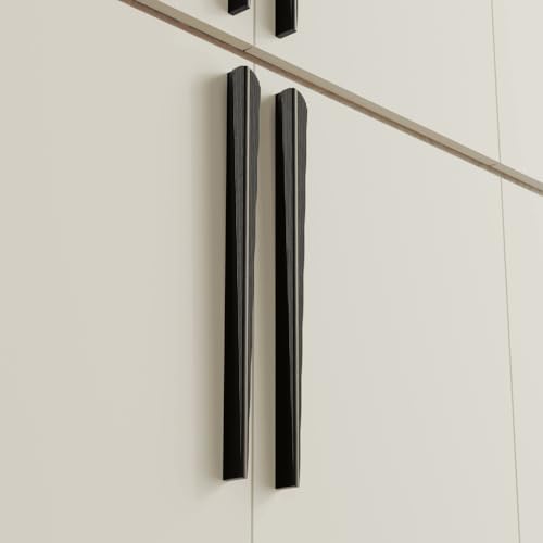 Image of LAPO 18 Inch Pull Handles for Home Cabinets, Ideal for Kitchen Drawer and Wardrobe Handle, Firm Holding Grip, Corrosion Resistant, Hole to Hole Size 44 cm, Easy Fit Setup (Black, Pack of 2)