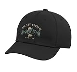 Montana PNW Vintage Mountains Grizzly Bear Nature Lovers Adjustable Printed Baseball Hat, Black