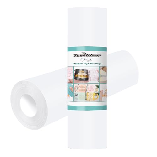 TECKWRAP Transfer Paper Tape for Vinyl Layer Low Tack 12” x 100FT Clear Matte Vinyl Transfer Tape for Permanent Vinyl Adhesive Vinyl for Signs Stickers Decals Walls Doors Window (Matte Low Tack-100ft)