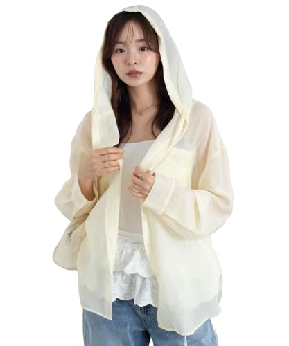 [ウィゴー] WEB限定 フード シアーシャツ シャツ 服 夏服 春服 トップス 羽織 夏 春 秋 レディース レディース F Ｌイエロー