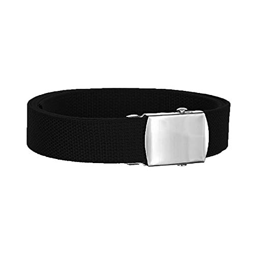 Canvas Belt Military Style - Black Belt- Choose Size and Buckle Color