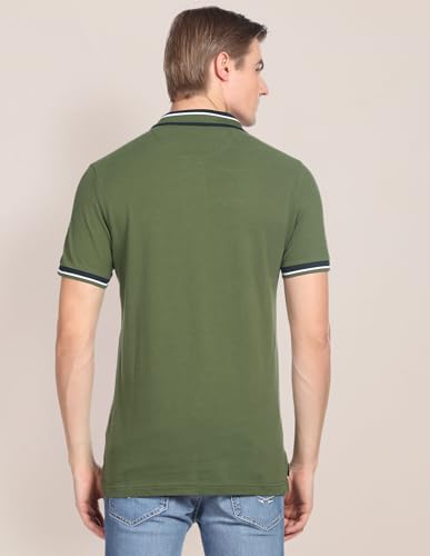 Image of U.S. POLO ASSN. Solid Slim Fit Polo T Shirt for Men - 100% Cotton, Half Sleeves Mens Tshirt - XXL, Olive
