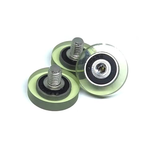 1pcs OD 22mm PU Coated Roller with M6 Screw PU69622-5C1L8M6 22x5xM6 Polyurethane Bearing Drawer Guide Pulley Wheel(OD19 x W7 x M5)
