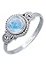 Produktbild Ring 925 Silber Mondstein weißer Stein schimmer Edelstein echt Silber Damen Sterling Silber Geschenk (NO.: MRG-021-04)