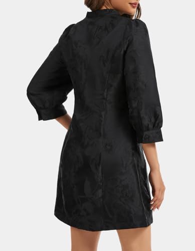Image of Ladyful Women's Floral Jacquard Dress Cocktail Mini Shift Dresses