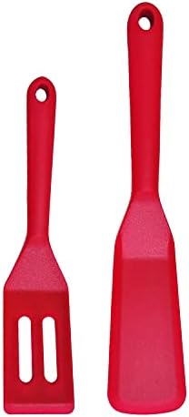 Mini Silicone Spatula Flexible Nonstick Serve Heat-Resistant Cookie Slotted Spatula for Flip Eggs in Small…