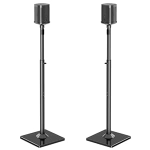 ELIVED Speaker Stands Pair for Sonos ERA100, Sonos One, One SL, Play:1, Adjustable Height Up to 1103mm, Rear Surround Sound, Floor Standing Holder with Cable Management, 5KG Loading, EV5024