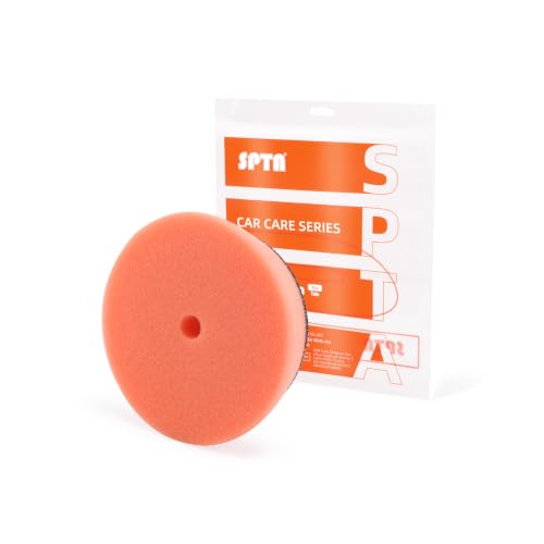 Image of SPTA Orange T40 Orange Medium-Cut Polishing Pads, 1Pc 3.5 Inch Face for 3 Inch 80mm Backing Plate Compound Buffing Sponge Pads for Car Buffer Polisher Compounding, Polishing and Waxing -FPBFS3O