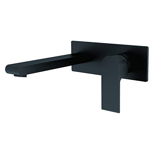 Limited Discount ZUKKI Copper Single-Handle Bathroom Fixtures Vanity Sink Faucet Bathtub Faucet Wall Mounted Brass Basin Mixer Taps Sink Mixer Tap Faucet Hot and Cold Spout (3215-07A Black)